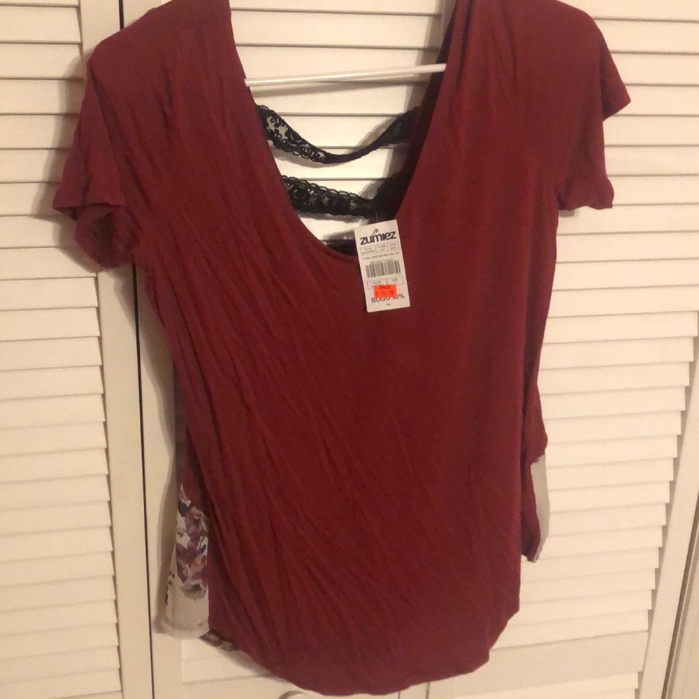 Floral Bunches Red Aria Top